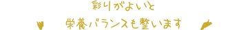 彩りがよいと栄養バランスも整います