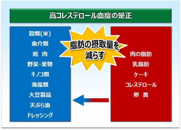 高コレステロール血症の是正